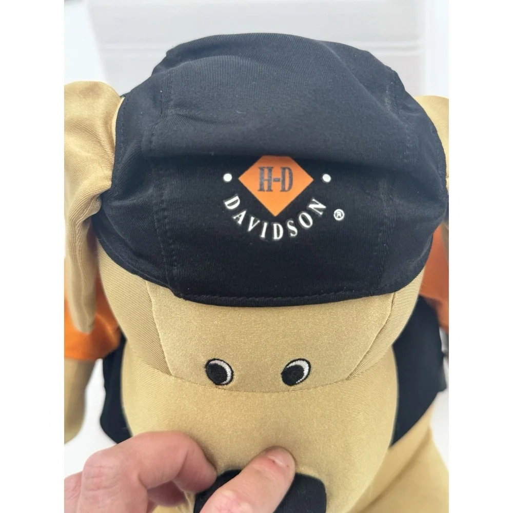 Rare Vintage Microbead Harley Davidson Plush Brown Tan Puppy Dog Soft Toy 14